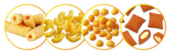 Aanpasbare automatische puff snack voedsel productielijn machine met 380v spanning