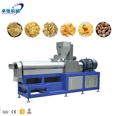Roestvrij staal dubbele schroef gebakken snack extrusie machine voor Doritos Tortilla Corn Chips