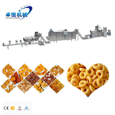 Corn Flakes Puff Snack Food Productielijn met 56KW Automatische Twin Screw Extruder