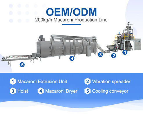 Machine voor het maken van macaroni's voor voedingsmiddelen en dranken met een capaciteit van 30 kg/uur en geavanceerde functies