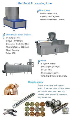 Extrudermachine voor het volledig automatisch vervaardigen van katten- en hondenvoer op bedrijven